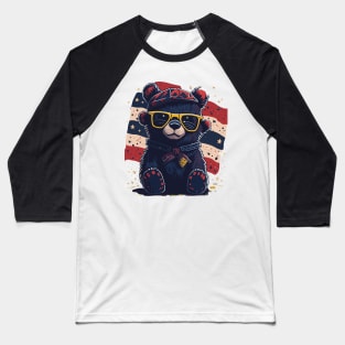 Patriotic Bear Baseball T-Shirt